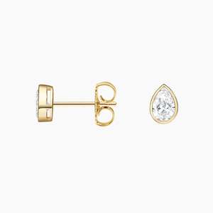 Boucles d'oreilles en or jaune 18 carats pour femmes et filles pour cadeau de mariage. - Product Image 3