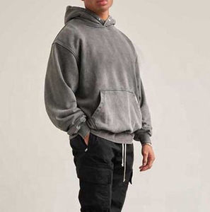 Sudadera con capucha lavada vintage pesada con logotipo personalizado, Sudadera con capucha lavada con ácido para hombre, Sudadera con capucha térmica lavada con ácido de talla grande para hombre, ropa al por mayor - Product Image 4