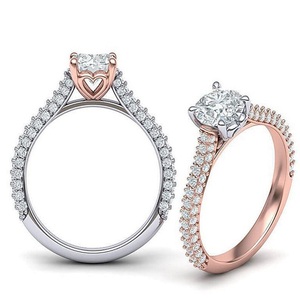 IGI Round Lab Grown Diamond <b>Ring</b> 14K White Gold Lab Created Diamond <b>Ring</b> for Wedding and Engagement <b>Ring</b> or <b>Band</b> - Product Image 1