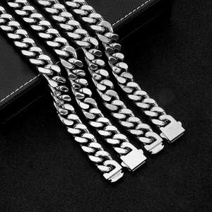 Collar de Cadena Cubana Hip Hop de Plata de Ley 925 Chapado en Oro, Pulido en Cuatro Lados, Joyería para Hombre - Product Image 1