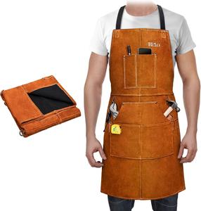 Industrial Heavy-Duty Cowhide Split <b>Leather</b> Welding <b>Apron</b> Water & Fireproof Safety Workwear Protective Clothing at an Price - Product Image 4