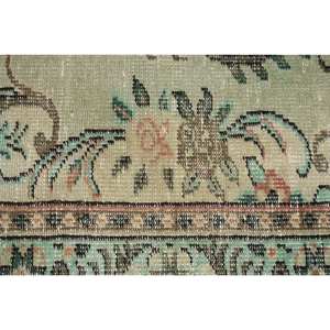 Tapis Vintage en Laine Turque 16x4ft Vert et Beige Patchwork Tissage Plat Support en Latex pour Décorations de Salon - Product Image 5