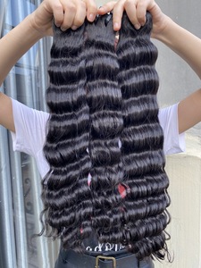 Venta caliente suelta onda profunda Remy pelo doble dibujado Color negro vietnamita vendedores de cabello - Product Image 3
