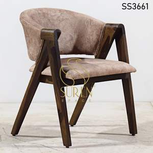 Chaise de salle à manger Rexine commerciale indienne faite à la main, pied en bois, style de ferme industrielle unique pour hôtel, confortable pour chambre à coucher - Product Image 5