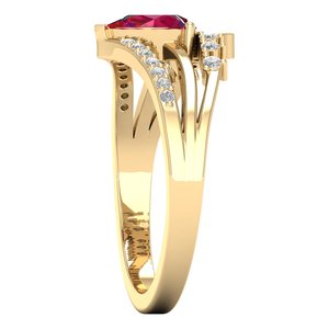 REYES lujo rubí piedras preciosas anillos de compromiso solitario 14K 18K oro amarillo sólido moissanita regalo de boda joyería para mujeres - Product Image 3