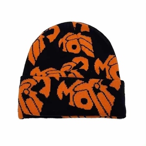 Gorro con puños de invierno con logotipo personalizado, gorros tejidos de Jacquard con estampado de Intarsia, estampado Digital de dibujos animados para uso en la playa - Product Image 1
