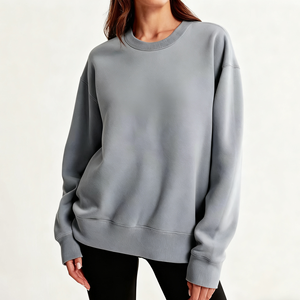 Sweat-shirt à capuche unisexe décontracté pour femme, surdimensionné, lourd, d'hiver, écologique, tissé sur le devant, personnalisé OEM - Product Image 3