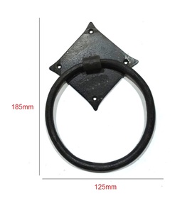 Heurtoir de porte à anneau en fer forgé-Heurtoir à anneau en fer forgé rustique traditionnel pour heurtoir de porte en fonte de porte d'entrée - Product Image 3