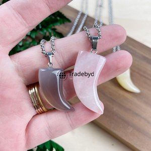 Tradebyd สร้อยคอเขาทำด้วยมือเครื่องประดับแฟชั่น Boho ที่ไม่ซ้ำกันสำหรับผู้ชายและผู้หญิง - Product Image 3