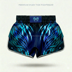 Shorts de Muay Thai en nylon résistant aux déchirures, design personnalisé, avec pompons, shorts de combat de kickboxing, vente en gros de shorts de Muay Thai - Product Image 4