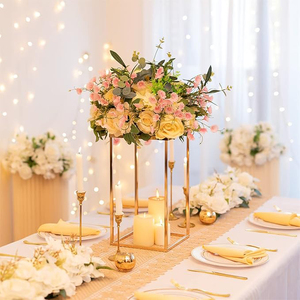 Último diseño, soporte de flores de Metal con acabado dorado, soporte multiusos para decoración de centro de mesa de boda, mesa de comedor, decorar hogares - Product Image 3