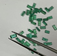 Émeraude naturelle de qualité supérieure du Zambie, taille baguette 3x5 mm, lot de pierres vertes vives