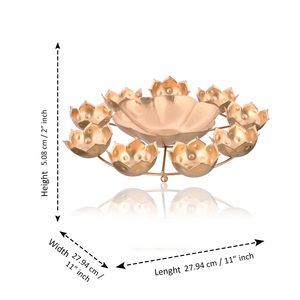 Affordable Luxury Modern <b>Home</b> and Festive Decoration Metal Craft Lotus Theme Diya Urli for Sale in Bulk - Product Image 3