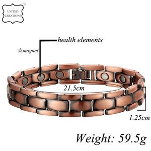 Brazalete de moda de cobre puro hecho a mano indio más vendido con imán El mejor accesorio de moda de su clase - Product Image 3