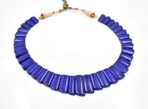 Collier de perles de lapis-lazuli naturel de style classique Collier ras du cou fantaisie Collier Lapis-lazuli - Product Image 2