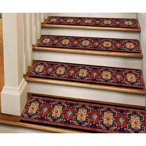 Alfombra geométrica con diseño de escalones, fácil de limpiar, alfombra estampada, diseño moderno, goblen - Product Image 1