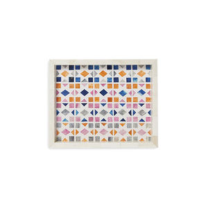 Elegante bandeja otomana de hueso de resina Rectangular Art Deco con asas decorativas para servir café, desayuno, fiesta o boda - Product Image 2