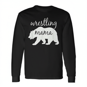 Camiseta de manga larga para mamá luchadora, camiseta promocional de lucha libre para mamás - Product Image 2