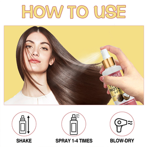 Salon professionnel <span class=keywords><strong>Spray</strong></span> <span class=keywords><strong>protecteur</strong></span> <span class=keywords><strong>UV</strong></span> chaud pour <span class=keywords><strong>cheveux</strong></span> secs abîmés revitalisant en profondeur à l'huile de noix de coco nourrissant pour femmes - Product Image 5