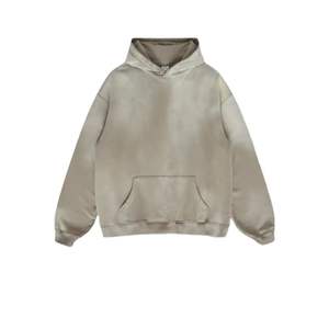 Fabricantes OEM de calidad de tendencia 100% algodón de peso pesado Streetwear Pullover Sun Faded con bolsillos de canguro Hombres Sudadera con capucha - Product Image 1