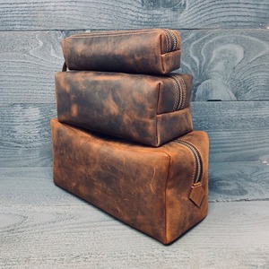 Kits doubles pour hommes sac de rasage étanche nouvelle mode Logo personnalisé poignée en cuir bonne qualité fermeture à glissière TYG-0014 - Product Image 2