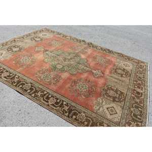 Turkish 7.7x10.7 ft Oversize <b>Rug</b>, Vintage <b>Rug</b>, Red <b>Abstract</b> <b>Rug</b> - Product Image 2