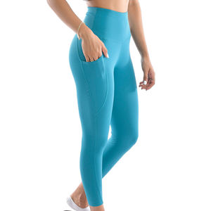 Precio barato Mejor diseño Logotipo personalizado Impresión Material de poliéster ligero Cintura elástica de mujer de longitud completa, mallas de yoga - Product Image 2