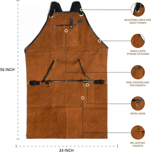 Tablier de soudage professionnel en cuir pour la sécurité en atelier et les tâches résistantes à la chaleur Tablier de protection en cuir conçu pour le soudage - Product Image 2