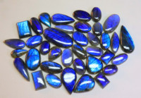 Lot de cabochons de labradorite naturelle Labradorite bleue flashy en forme mélangée Labradorite polie lisse de pierre de Madagascar