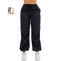Pantalons de jogging cargo décontractés en coton avec logo personnalisé OEM en gros, pantalons de survêtement amples pour femmes