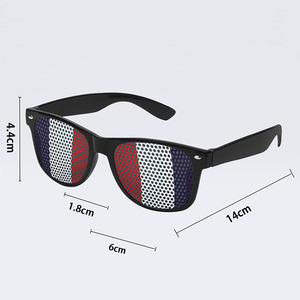 Cheaper Customized All National Flags Plastic Signs Colorful Decorative Fan Pinhole Stickers Flags Promotional <b>Sunglasses</b> - Product Image 2