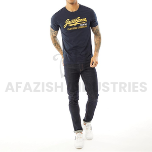 2023 nueva camiseta al por mayor para hombre, camiseta con logotipo bordado personalizado, camiseta con logotipo personalizable de poliéster y algodón hilado con anillo para hombre - Product Image 5