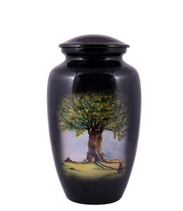 Urna de cremación de aluminio para cenizas humanas-Urna funeraria para adultos hecha a mano-Memorial asequible (Tree Life 200 pulgadas cúbicas) - Product Image 1