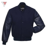 Veste de baseball d'hiver pour homme avec logo brodé personnalisé, style varsity, manches en cuir, laine épaisse