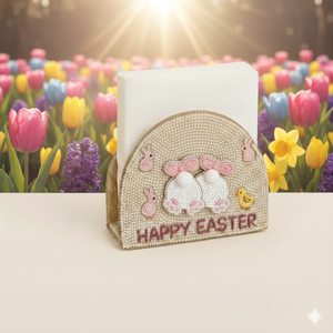 Support de serviette en forme de lapin en perles, festif et amusant, pour boutique, avec paillettes scintillantes, vaisselle de fête, cadeau unique pour le printemps - Product Image 4