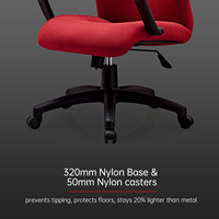 Chaise de bureau de direction en tissu à dossier haut avec accoudoirs fixes, option colorée, chaise ergonomique de bureau, silla ergonomica oficina, sillas gerenciales