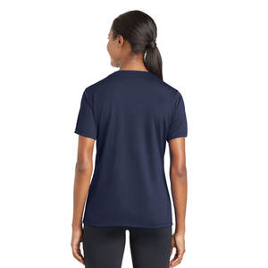 Navy Blue <b>Women</b> Low Cut Deep Double V Neck Short Sleeve Regular <b>T</b> <b>Shirt</b> - Product Image 2