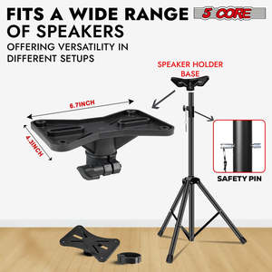 5 Core Speaker Stand <b>Tripod</b> Heavy Duty Adjustable 72 Universal Mount for PA DJ Studio - Product Image 3