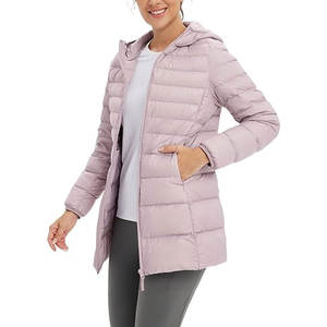 Meilleur design Veste polaire d'hiver pour femmes Nouvel arrivage Manteaux à bulles respirants personnalisés Tissu en toile tricoté Motif solide Capuche - Product Image 4