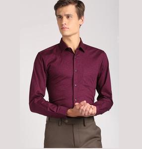 Camisa de vestir de color granate sólido liso, negocios formales, superventas, para trabajo al aire libre, camisas de vestir para caballeros, gran oferta, OEM transpirable - Product Image 1