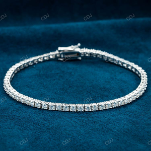 Classic Moissanite <b>Tennis</b> <b>Bracelet</b> Rhodium Plated 925 Silver 3mm 6 Inch VVS Cut Women <b>Men</b> Birthday Anniversary Gift - Product Image 4