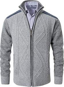 Pull en maille décontracté pour homme W9592Y Knzhee Industry, anti-rides, anti-bouloches, respirant, fin, 100% coton, ample, hiver - Product Image 3