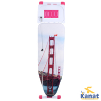 Planche à repasser pliable légère dorée, hauteur réglable, avec support pour fer à repasser, cadre en acier stable, idéale pour cuisine, salle de bain, placard