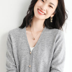 Fabricants de tricots, boutons, tricots de haute qualité, pull en tricot côtelé personnalisé, col rond, manches longues, pull slim pour femmes - Product Image 3