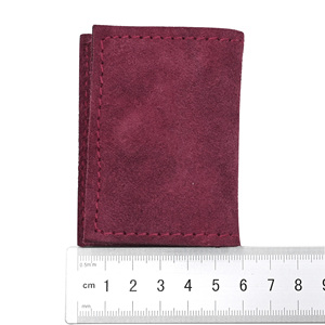 Bolsa de regalo de cuero de gamuza roja oscura hecha a mano, bolsas con cierre de botón de joyería personalizada, bolsa con logotipo personalizado para embalaje de joyería - Product Image 5