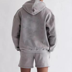 Conjunto de Pantalones Cortos Casuales para Hombre, Camiseta de Manga Larga, Pantalones Cortos Deportivos Sólidos, Conjunto de 2 Piezas de Ropa de Marca para Hombre - Product Image 2