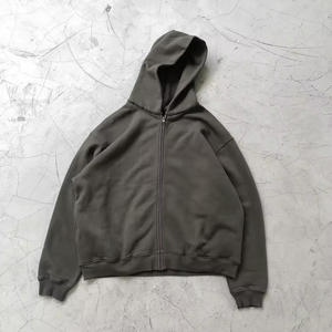 2025 Fabricante personalizado desgastado francés Terry de gran tamaño lavado pulóver sudaderas con capucha para hombres moda invierno cremallera sudaderas con capucha - Product Image 5