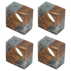 Hermosos servilleteros de madera y resina para bodas y cenas festivas añadiendo un toque rústico y terroso a tu mesa - Product Image 6