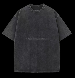 Personalizable Heavyweight 250Gsm ácido lavado algodón 100% algodón Vintage hombres camiseta de gran tamaño Fitness alta calidad camiseta en blanco - Product Image 2