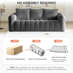 Últimos Productos 2026, Juego de Sofás para Sala de Estar Comprimidos de Alibaba y Amazon, Empacados en una Caja Pequeña, Sin Necesidad de Ensamblaje - Product Image 4